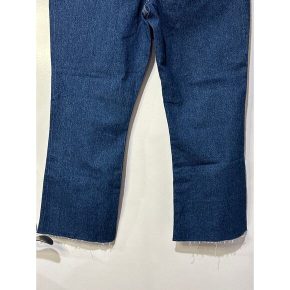 J. Crew 9" Billie Demi Boot Crop Jeans Frayed Hem Plus Size 32 NWT Dark Denim - Picture 10 of 14